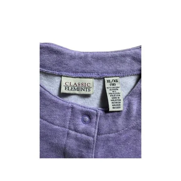 Vintage Classic Elements XL Violet Cardigan Sweater Long Sleeve Button-Up - Picture 3 of 7